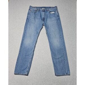 Levis 505 Regular Fit Jeans Mens 38x34 Blue Medium Wash Denim Mid Rise Zip Fly